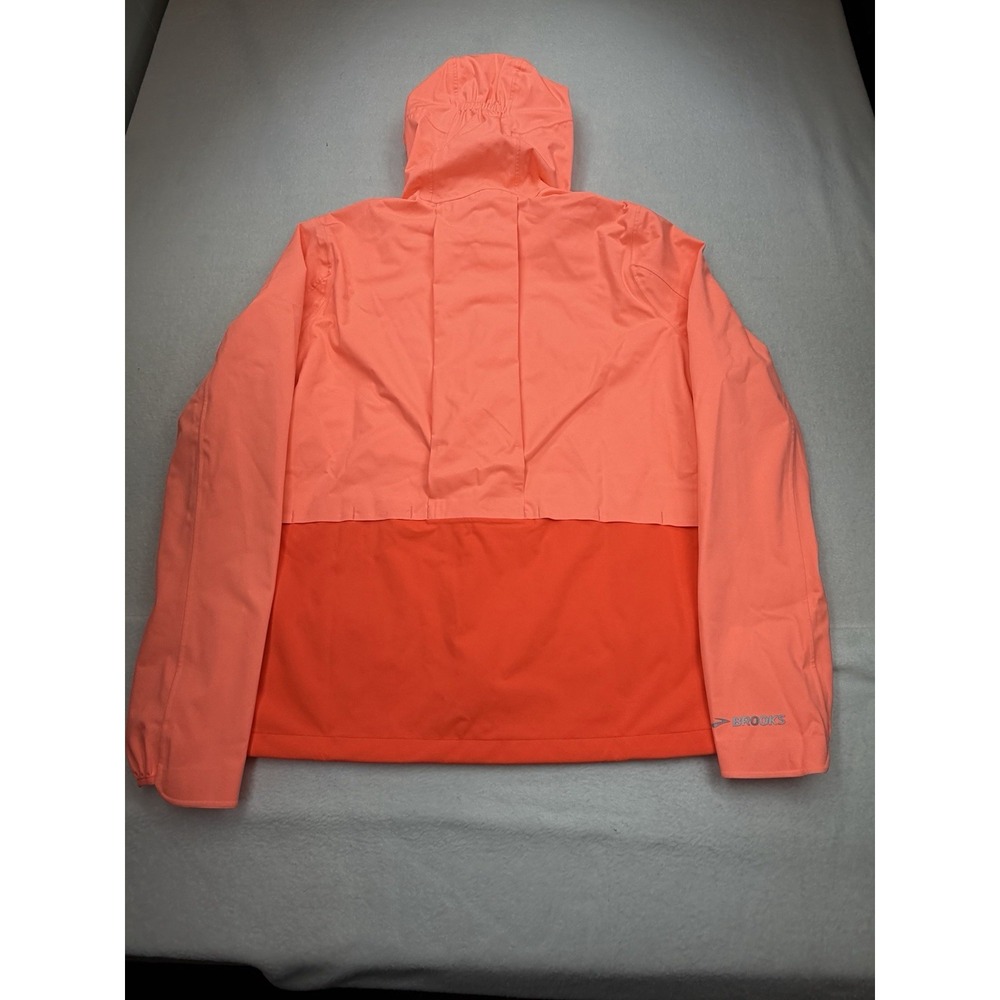 Brooks Womens High Point Waterproof Jacket 2 Neon Ember Flame Medium NWT - Picture 2 of 9